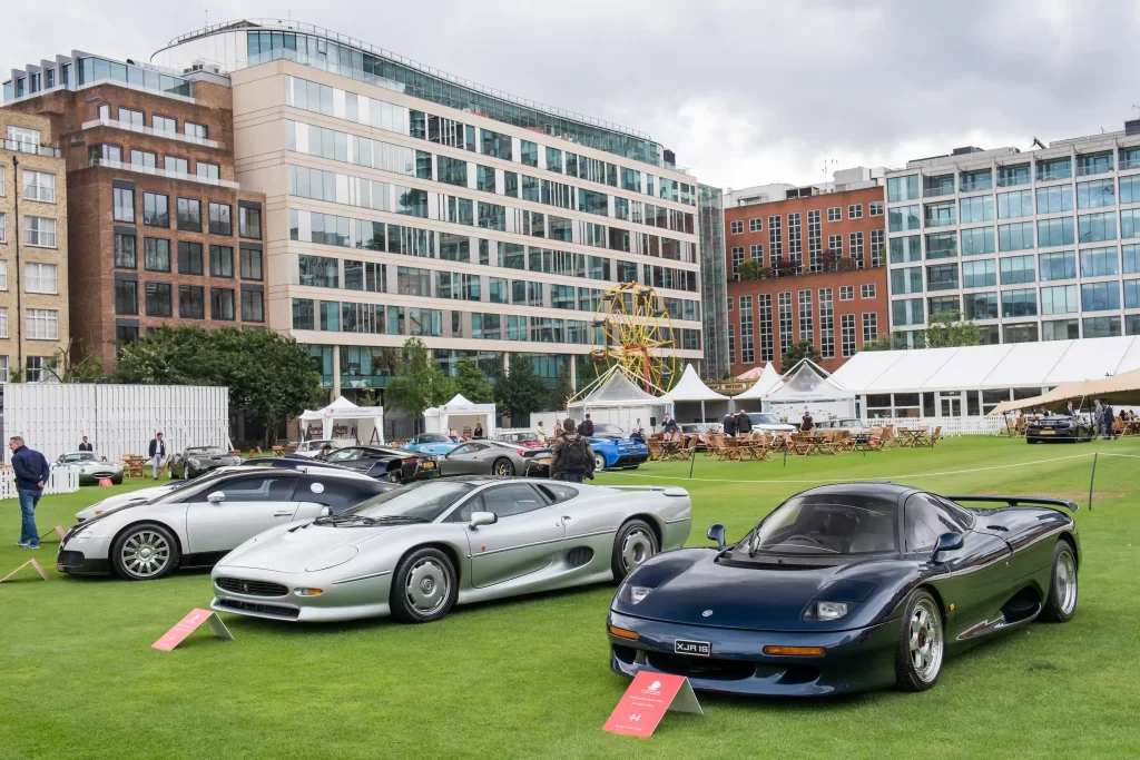 A rare Jaguar XJR-15, one of only 27 road-legal models, is expected to fetch £1 million at an exclusive LaSource auction where vetted bidders vie for collectible cars.