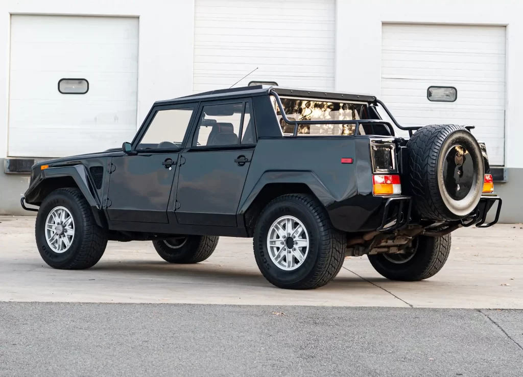 A rare 1993 Lamborghini LM002, known as the "Rambo Lambo," is for sale at £370,000. With a Countach V-12 engine, only 300 made, and just 14,078 miles, it’s an SUV icon!