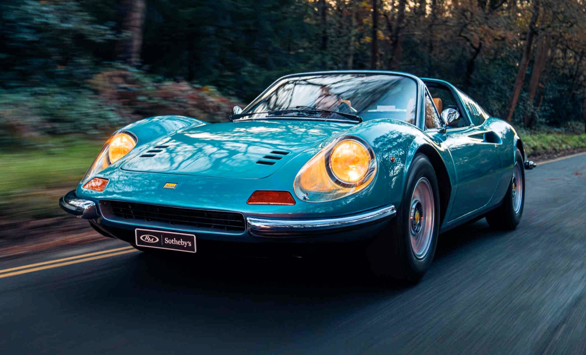 A rare 1973 Ferrari Dino 246 GTS in stunning Bleu Chiaro Metallizzato, once owned by British racing icon Digby Martland, is up for sale in Chobham for £480,000.