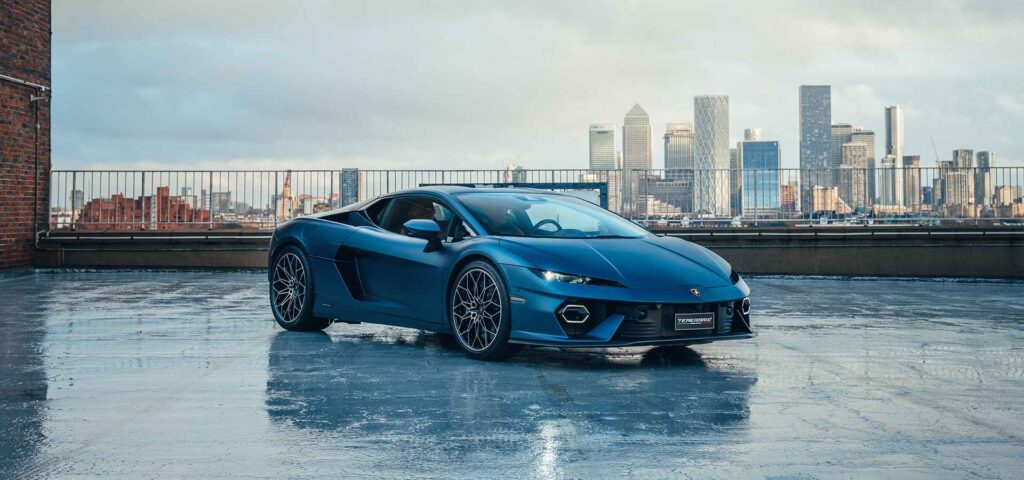 Discover the Lamborghini Temerario, a revolutionary supercar combining a twin-turbo V8 with three electric motors, redefining elegance and performance in London's skyline.