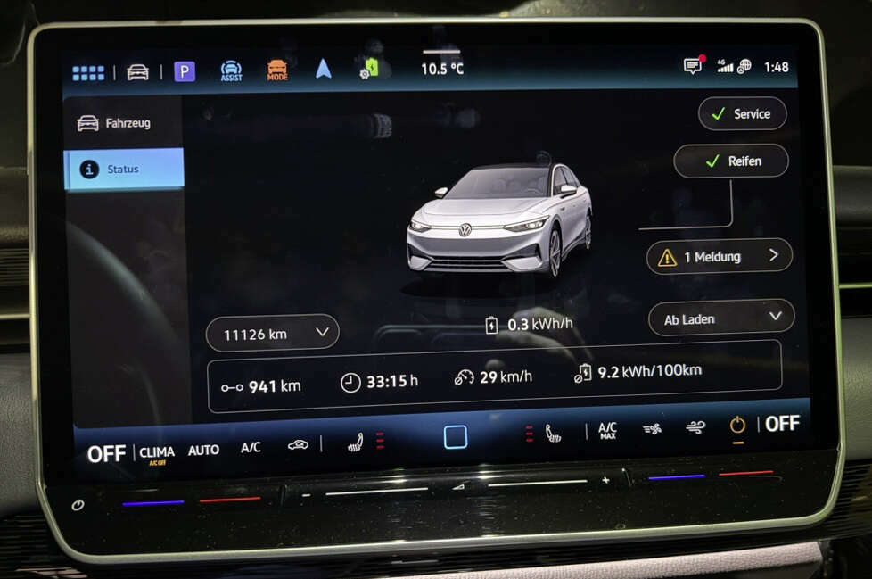 Volkswagen ID.7 Pro S sets a new benchmark in EV efficiency, covering 941 km on a single charge during a test in Italy, surpassing its WLTP-rated range by 32.7%.