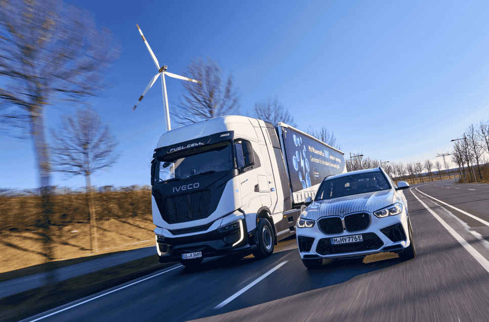 BMW Group tests hydrogen fuel cell trucks in logistics, supporting zero-emission transport with new refueling stations and pioneering hydrogen technology for future mobility.