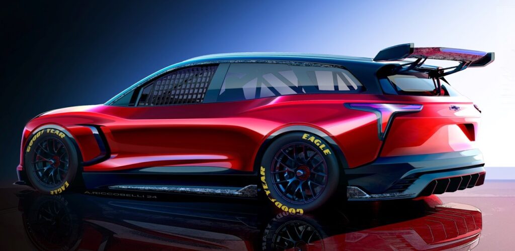 Chevrolet unveils the Blazer EV.R NASCAR prototype, blending high-performance design with racing tech for an electrified future. See it at Daytona International Speedway.