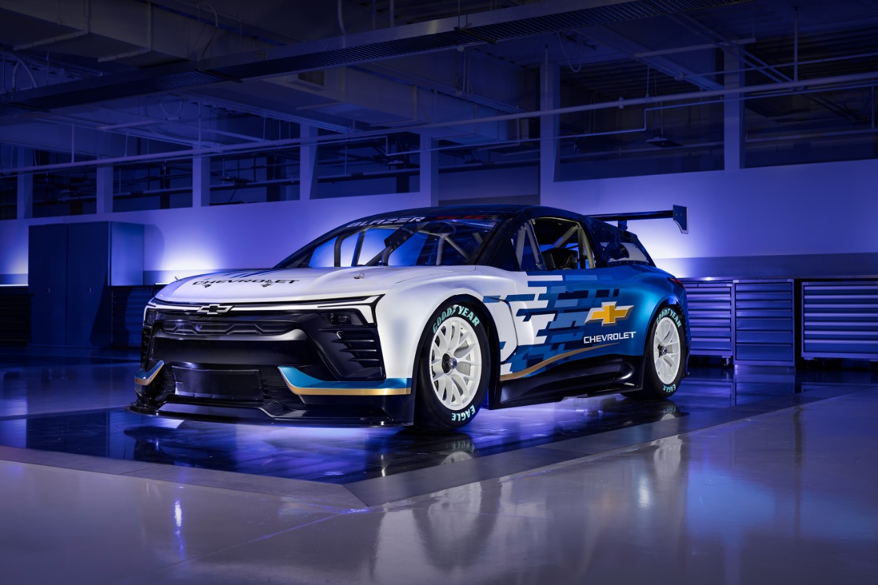 Chevrolet unveils the Blazer EV.R NASCAR prototype, blending high-performance design with racing tech for an electrified future. See it at Daytona International Speedway.