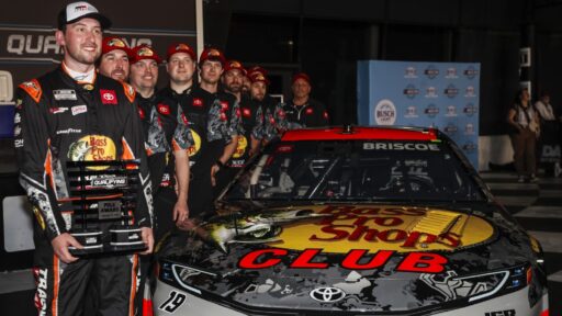 Chase Briscoe makes history with Toyota’s first Daytona 500 pole, leading the field in the No. 19 Camry for Joe Gibbs Racing at the Great American Race.