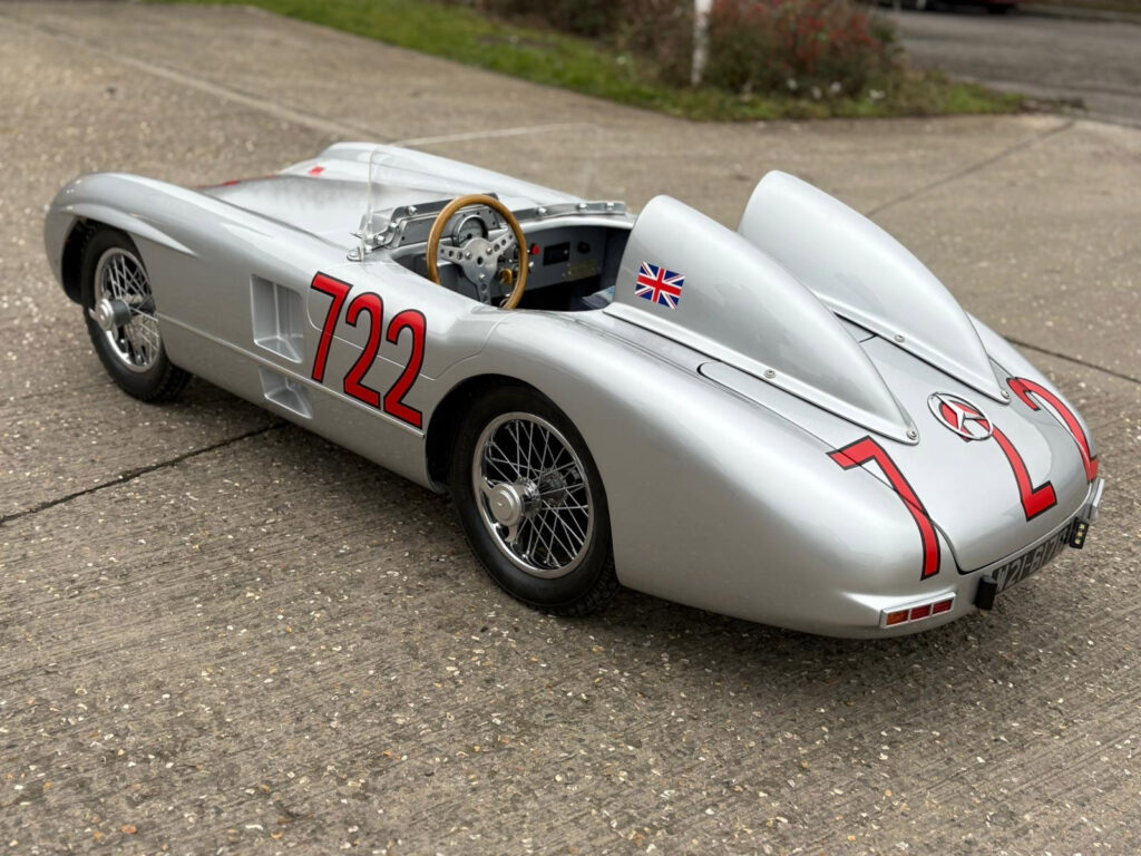 A stunning child-sized replica of Sir Stirling Moss' 1955 Mille Miglia-winning Mercedes-Benz 300 SLR is up for auction, with bids expected between £8,000 and £10,000.