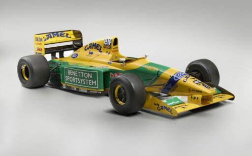 Michael Schumacher’s 1992 Benetton B191 F1 car is up for sale at RM Sotheby’s for £800,000. A rare chance to own a piece of his legendary racing history.