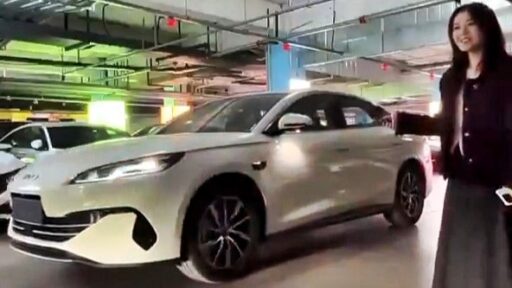 Self-driving BYD car with 'God's Eye' system crashes during live demo - supposed intelligent parking tech fails, sparking online jokes and criticism of automation.