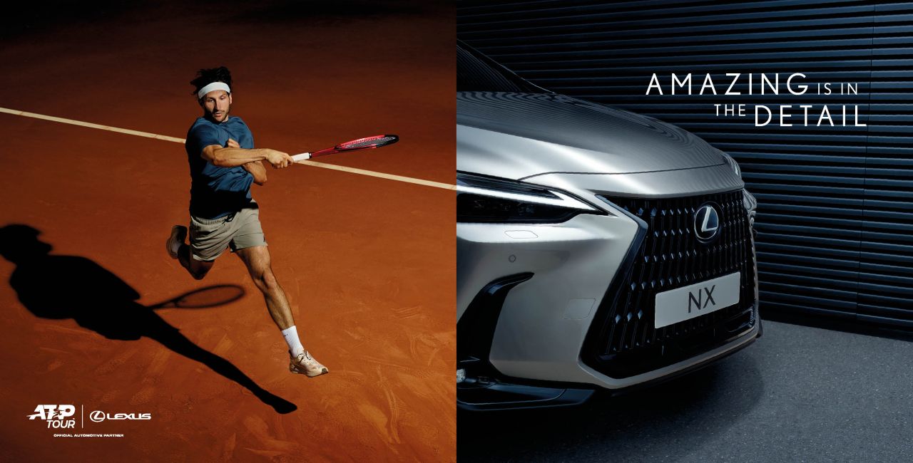 Lexus continues as the ATP Tour’s Platinum Partner in 2025, sponsoring 12 events and providing premium hybrid and electric transportation for players and officials.