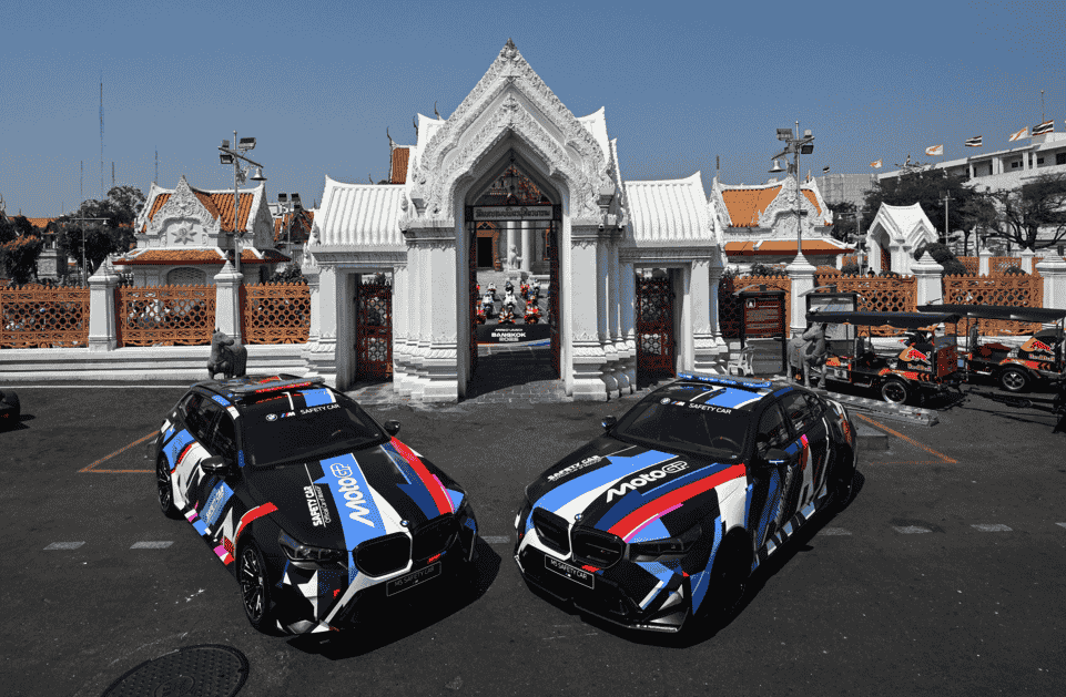 MotoGP kicks off 2025 in Bangkok with a fan event unveiling the new BMW M5 Touring MotoGP Safety Car, featuring a powerful M HYBRID powertrain and racetrack-ready design.