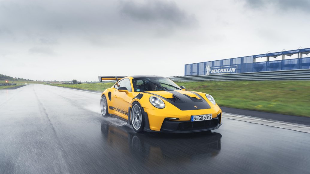 Porsche and Michelin launch the Pilot Sport S 5, a road-legal track tyre designed for wet conditions, enhancing grip, safety, and extending the track-day season for 911 GT3 RS owners.