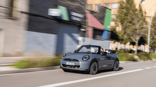 The MINI Cooper Convertible S in Copper Grey delivers open-air freedom with a 204 hp engine, a fully automatic roof, and a stylish design that shines under the Spanish sun.