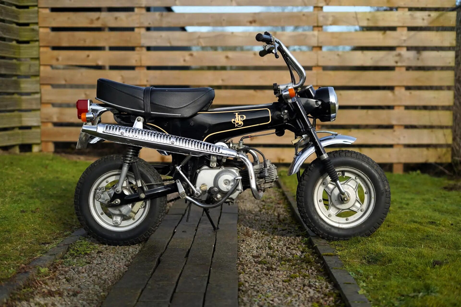 The Honda ST70 minibike, used by Lotus F1 drivers. (Jam Press/Iconic Auctioneers)