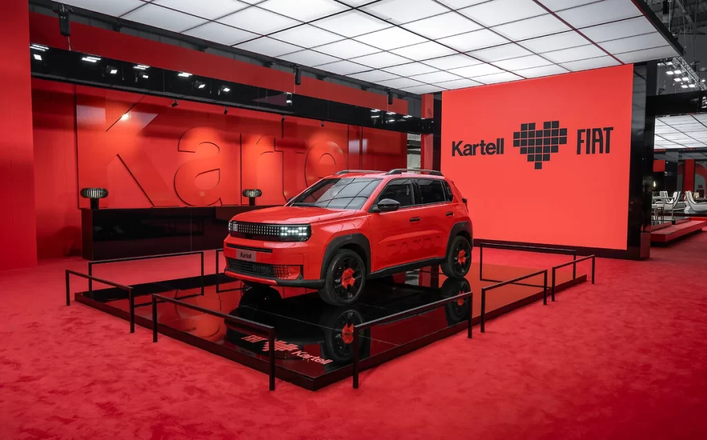 Fiat and Kartell debut the Grande Panda Kartell at Salone del Mobile 2025, blending bold design, sustainability, and Italian craftsmanship in a striking concept vehicle.