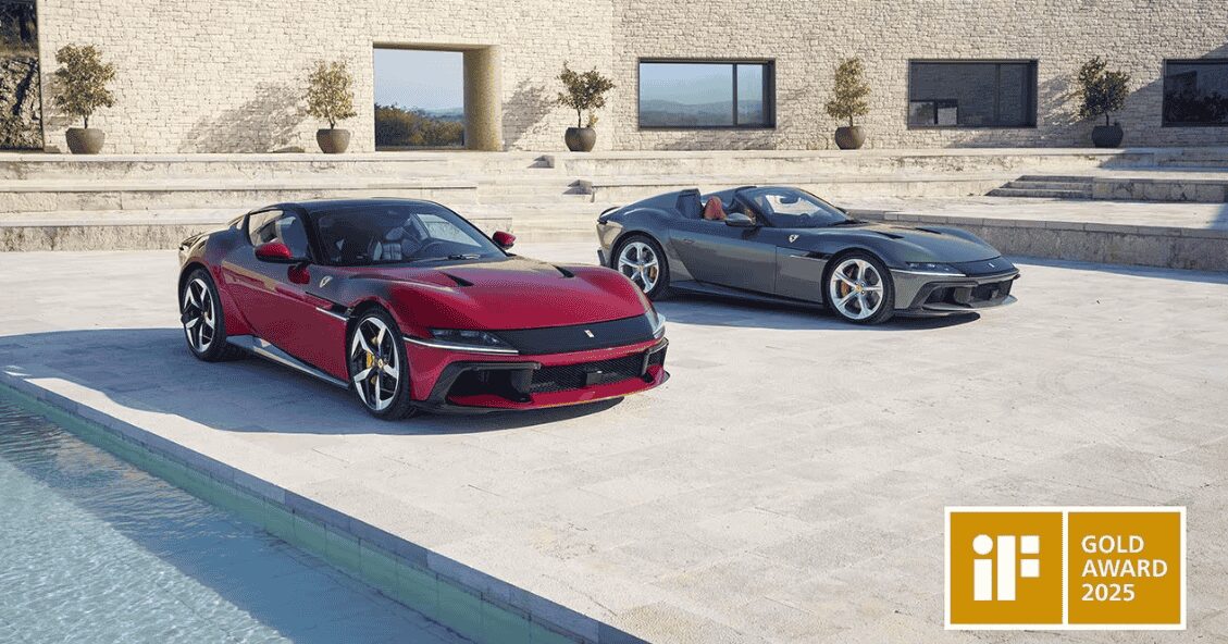 Ferrari 12Cilindri and 12Cilindri Spider win the 2025 iF Design Gold Award for bold, refined design, standing out among 10,500 global entries with their V12 elegance.