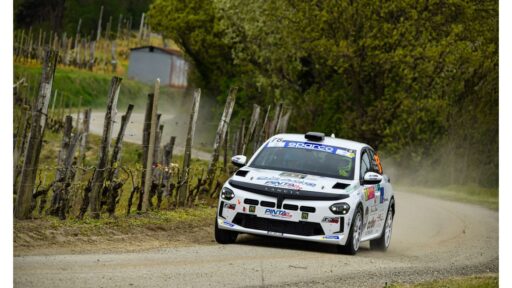 Lancia returns to rally at Rally Regione Piemonte with Ypsilon Rally4 HF debut, podium finish, and launch of Trofeo Lancia, thrilling over 25,000 fans in Alba.