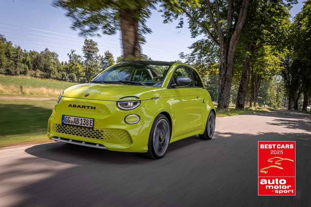 Abarth 500e wins “Best Mini Car” in Auto Motor und Sport’s 2025 awards, marking a key milestone in Abarth’s electric journey with strong reader support and industry praise.
