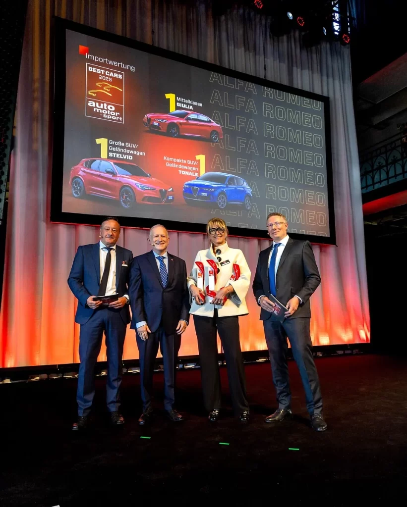 Alfa Romeo wins three Best Cars awards from auto motor und sport as the Giulia, Tonale and Stelvio top their categories, celebrating style, performance and fan loyalty.