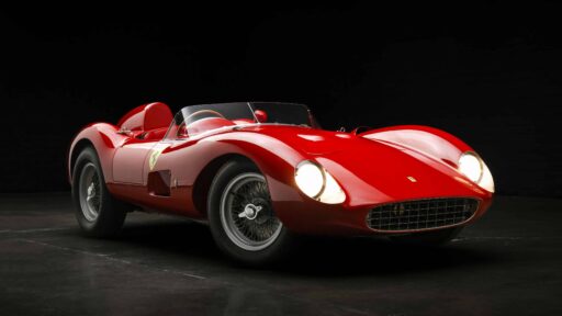 A rare 1957 Ferrari 500 TRC, praised for its stunning design and race history, is expected to fetch up to £7m at RM Sotheby’s auction in Los Angeles on 29 May.