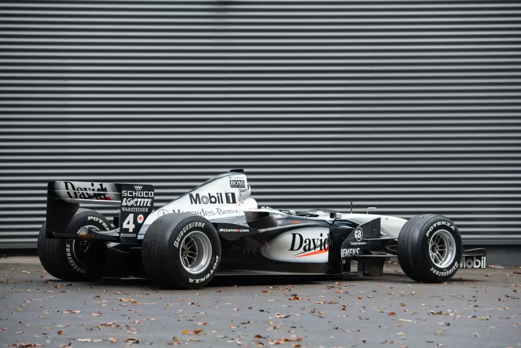 David Coulthard’s 2001 Grand Prix-winning McLaren MP4-16, once driven to victory in Austria, is up for sale by RM Sotheby’s for £1.3m in Milan on 22 May.