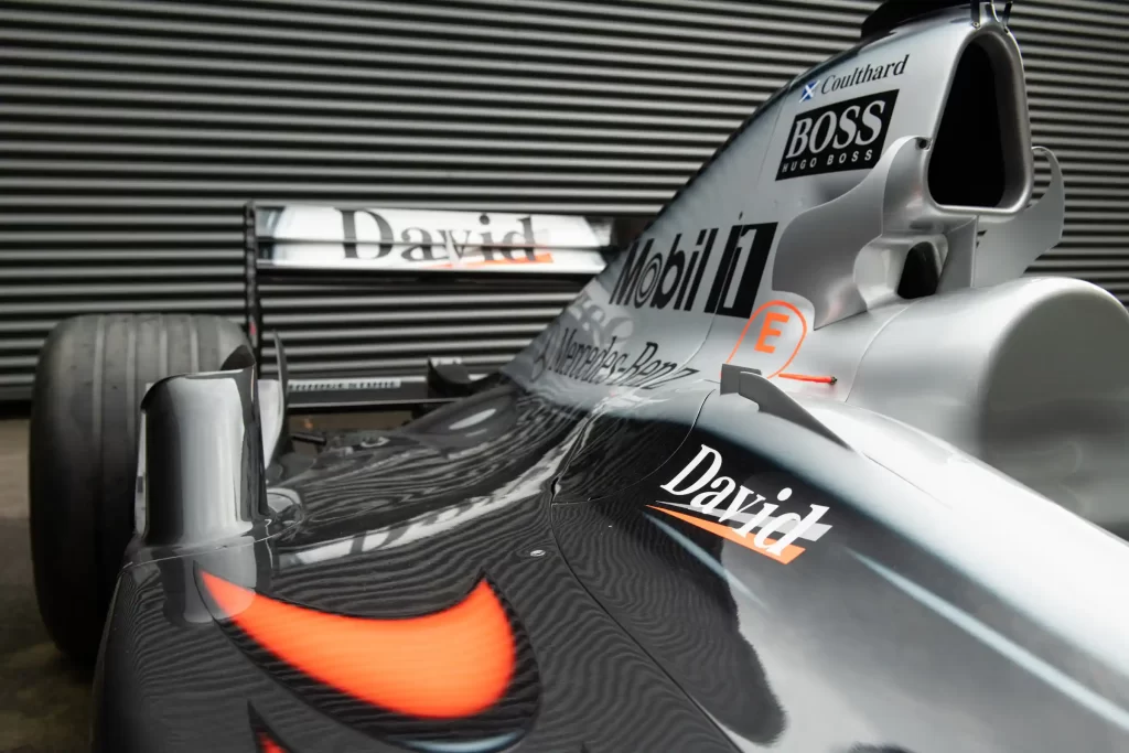 David Coulthard’s 2001 Grand Prix-winning McLaren MP4-16, once driven to victory in Austria, is up for sale by RM Sotheby’s for £1.3m in Milan on 22 May.