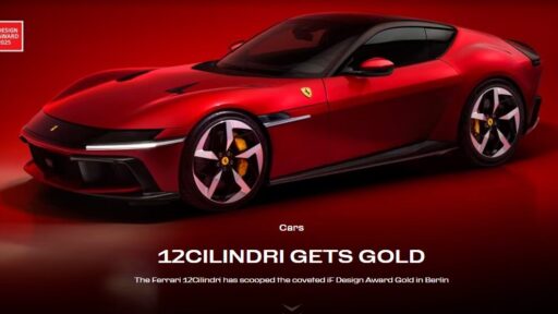 Ferrari 12Cilindri and Spider models win the iF Design Gold Award in Berlin, praised for their blend of heritage, innovation, and aerodynamic excellence in automotive design.