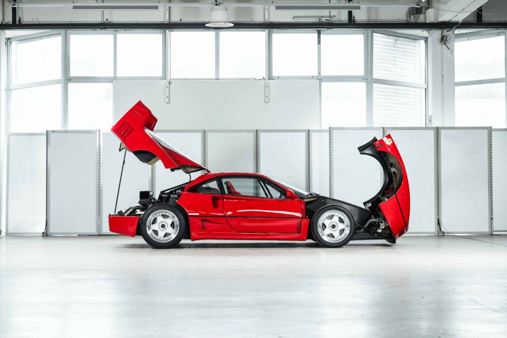 A rare 1989 Ferrari F40 with only 10,749 miles is set to sell for £2.3m at RM Sotheby’s Milan auction, potentially breaking the record for this iconic supercar.