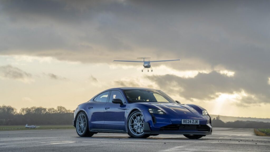 Richard Hammond races the Porsche Taycan Turbo GT against James May in the electric Pipistrel Velis Electro, reviving the car-versus-plane challenge in thrilling new form.