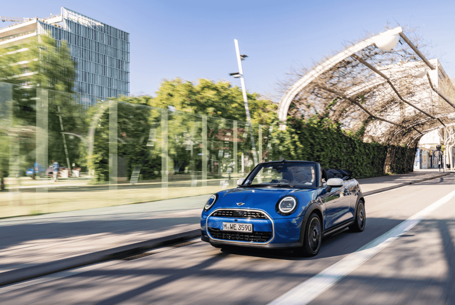 The MINI Cooper Convertible S debuts in Icy Sunshine Blue with a quick-fold roof, smart driver assists, and seven drive modes for a bold, personalized open-air experience.