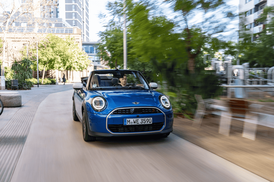The MINI Cooper Convertible S debuts in Icy Sunshine Blue with a quick-fold roof, smart driver assists, and seven drive modes for a bold, personalized open-air experience.