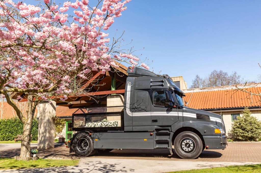 Trucker Niall Hutchingson turns his Volvo NH12 into a hearse for £1,000 funeral rides, offering lorry lovers one final journey with his unique service, End of the Line.