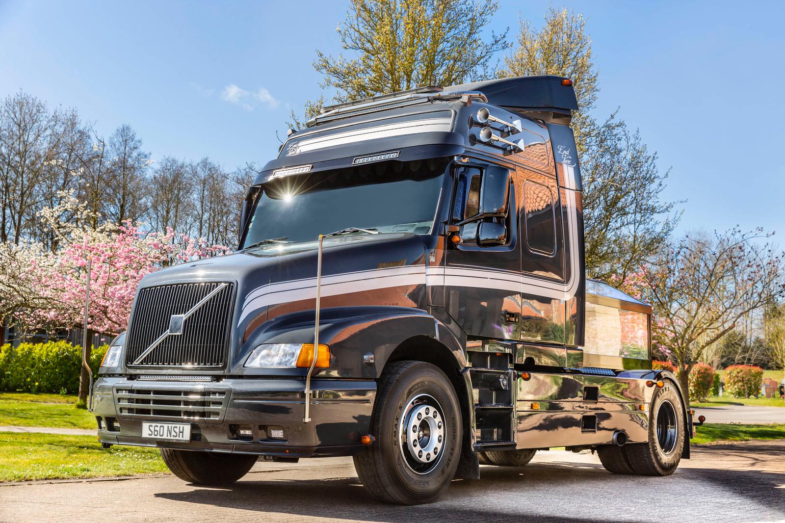 Trucker Niall Hutchingson turns his Volvo NH12 into a hearse for £1,000 funeral rides, offering lorry lovers one final journey with his unique service, End of the Line.