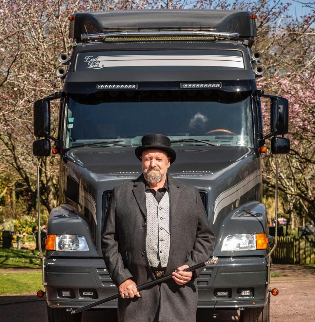 Trucker Niall Hutchingson turns his Volvo NH12 into a hearse for £1,000 funeral rides, offering lorry lovers one final journey with his unique service, End of the Line.